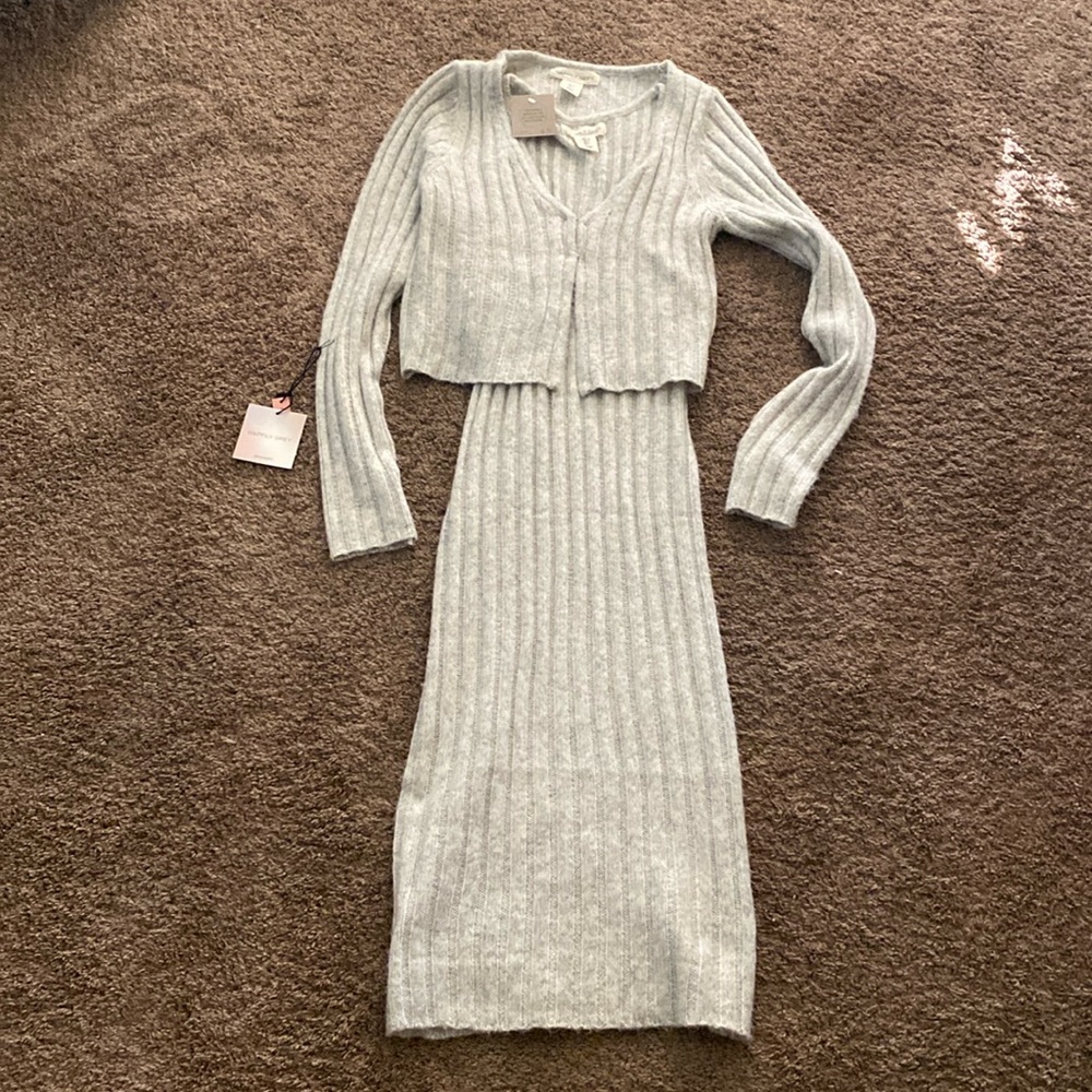 Happily Grey | NWT 2-Piece Sweater Midi Dress Set
